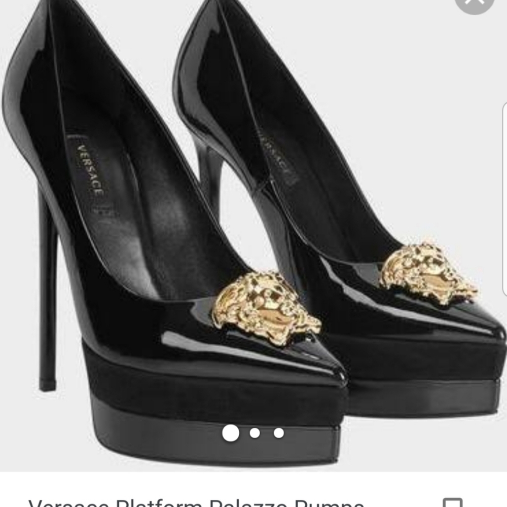 Versace black stiletto heels